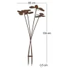 Tuteur à planter en fer abeilles 65 x 12 4cm