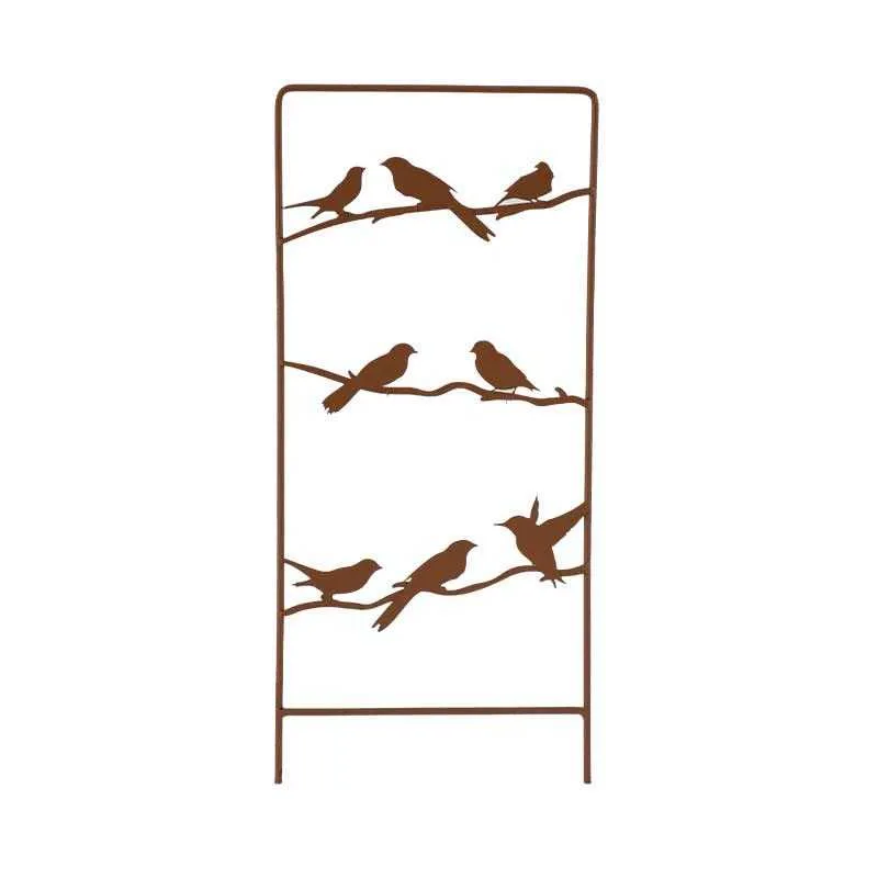 Treillage décoratif en fer oiseaux 15 x 1 x 38 cm