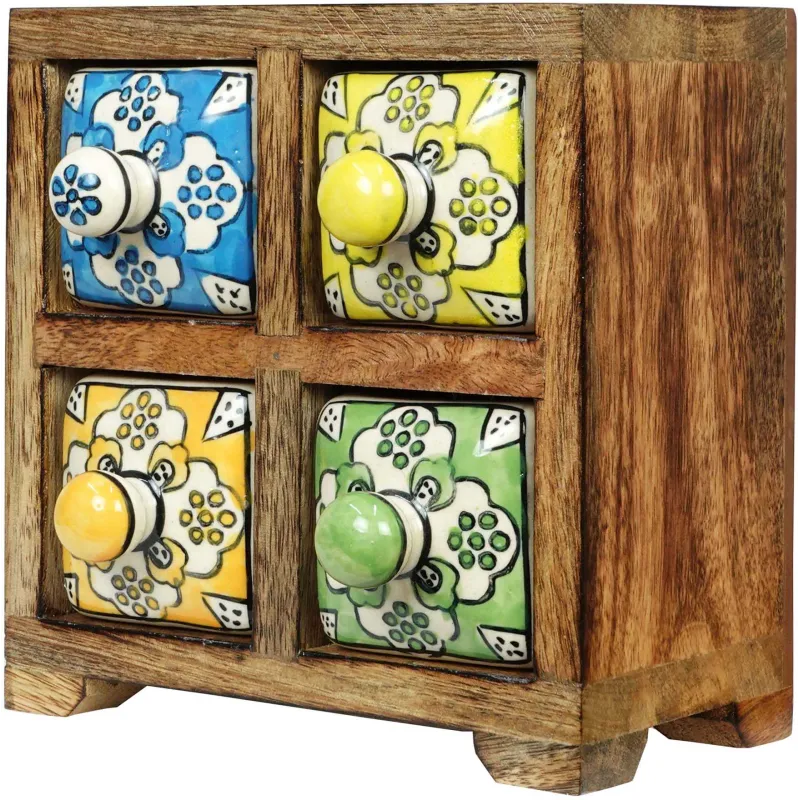 Petit meuble de rangement 4 tiroirs colorés