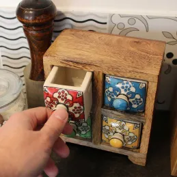 Petit meuble de rangement 4 tiroirs colorés