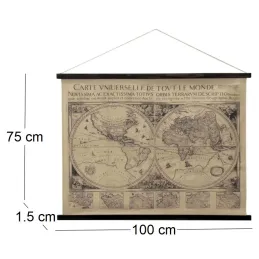 Toile décorative Mappemonde 100 x 75 cm