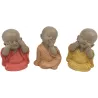 Bouddha décoratif voit entend et parle Pastel (Lot de 3)