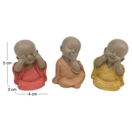 Bouddha décoratif voit entend et parle Pastel (Lot de 3)