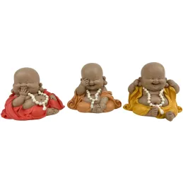 Bouddha décoratif voit entend et parle rieurs (Lot de 3)