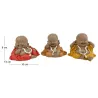 Bouddha décoratif voit entend et parle rieurs (Lot de 3)