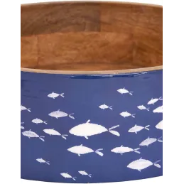 Saladier en bois émaillé Poissons