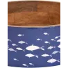 Saladier en bois émaillé Poissons