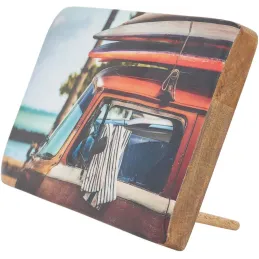 Décoration murale ou à poser en bois émaillé Surf