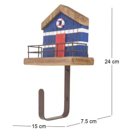 Patère en bois et métal Sea