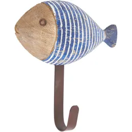Patères en bois et métal Poissons (Lot de 3)