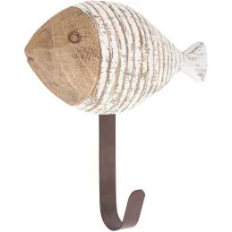 Patères en bois et métal Poissons (Lot de 3)
