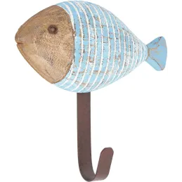 Patères en bois et métal Poissons (Lot de 3)