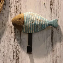 Patères en bois et métal Poissons (Lot de 3)