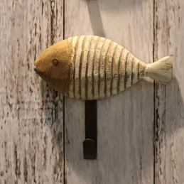 Patères en bois et métal Poissons (Lot de 3)