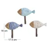 Patères en bois et métal Poissons (Lot de 3)