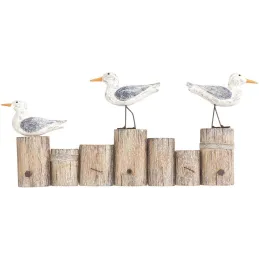Patère avec oiseaux sur troncs