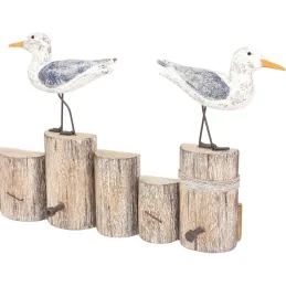 Patère avec oiseaux sur troncs