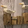 Patère avec oiseaux sur troncs