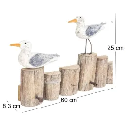 Patère avec oiseaux sur troncs