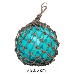 Grande bouée en verre avec corde en nylon