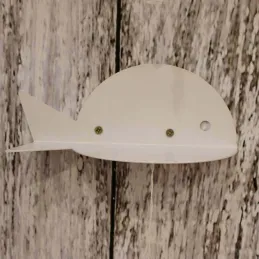 Etagère murale en métal blanc Poisson