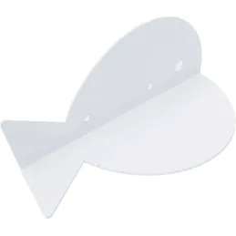 Etagère murale en métal blanc Poisson