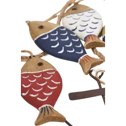 Guirlande poissons en bois et ancre 1.30 m