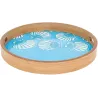 Plateaux en bois émaillé Coquillages (Lot de 2)