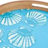 Plateaux en bois émaillé Coquillages (Lot de 2)