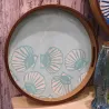 Plateaux en bois émaillé Coquillages (Lot de 2)