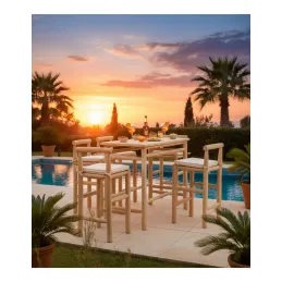Table haute en teck - Arthur