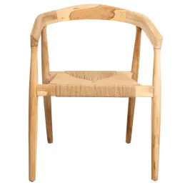 Fauteuil en teck naturel et jute
