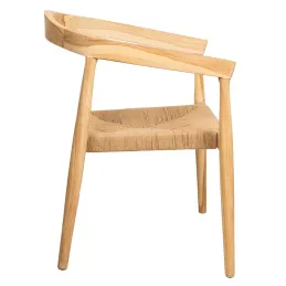 Fauteuil en teck naturel et jute