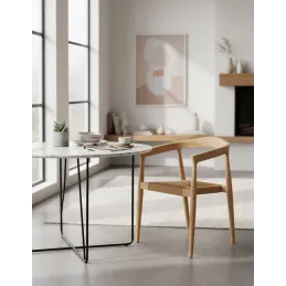 Fauteuil en teck naturel et jute