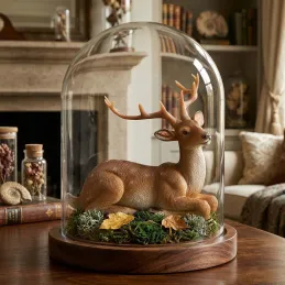 Cerf couché en résine