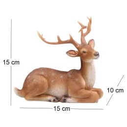 Cerf couché en résine