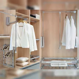 Penderie rabattable chromée pour armoire Hang