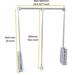 Penderie rabattable chromée pour armoire Hang