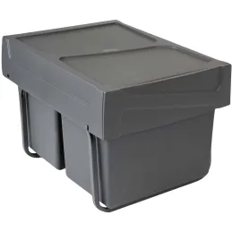 Poubelle de recyclage pour la cuisine 2 bacs de 15 litres Cook