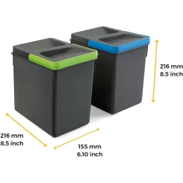 Bacs de tri pour tiroir de cuisine Recycle