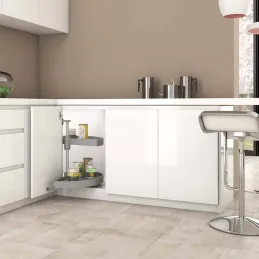 Jeu de plateaux tournants demi-lune blanc Shelvo
