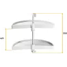 Jeu de plateaux tournants demi-lune blanc Shelvo