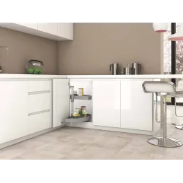 Jeu de plateaux tournants demi-lune blanc Shelvo