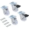 Roulette transparente avec platine Slip (Lot de 4)