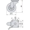 Roulette transparente avec platine Slip (Lot de 4)