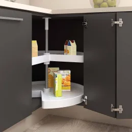 Plateau tournant blanc 2 niveaux pour module de cuisine Shelvo