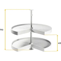 Plateau tournant blanc 2 niveaux pour module de cuisine Shelvo