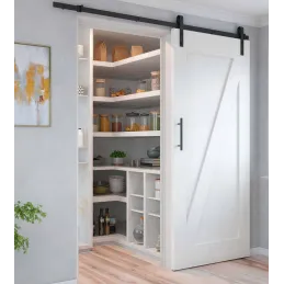 Kit de quincaillerie pour porte coulissante suspendue en bois Barn