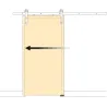 Kit de quincaillerie pour porte coulissante suspendue en bois Barn