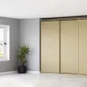 Système de montage en surface Flow en kit pour une armoire avec 2 portes coulissantes en bois avec fermeture souple.